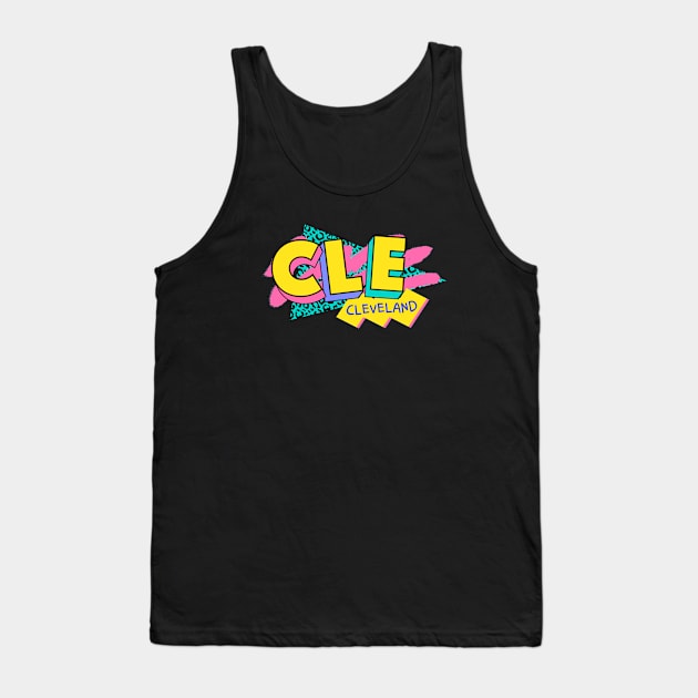 Cleveland, Ohio Retro 90s Logo Tank Top by SLAG_Creative